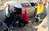Malatya'da kontrolden çıkan otomobil devrildi 3 yaralı