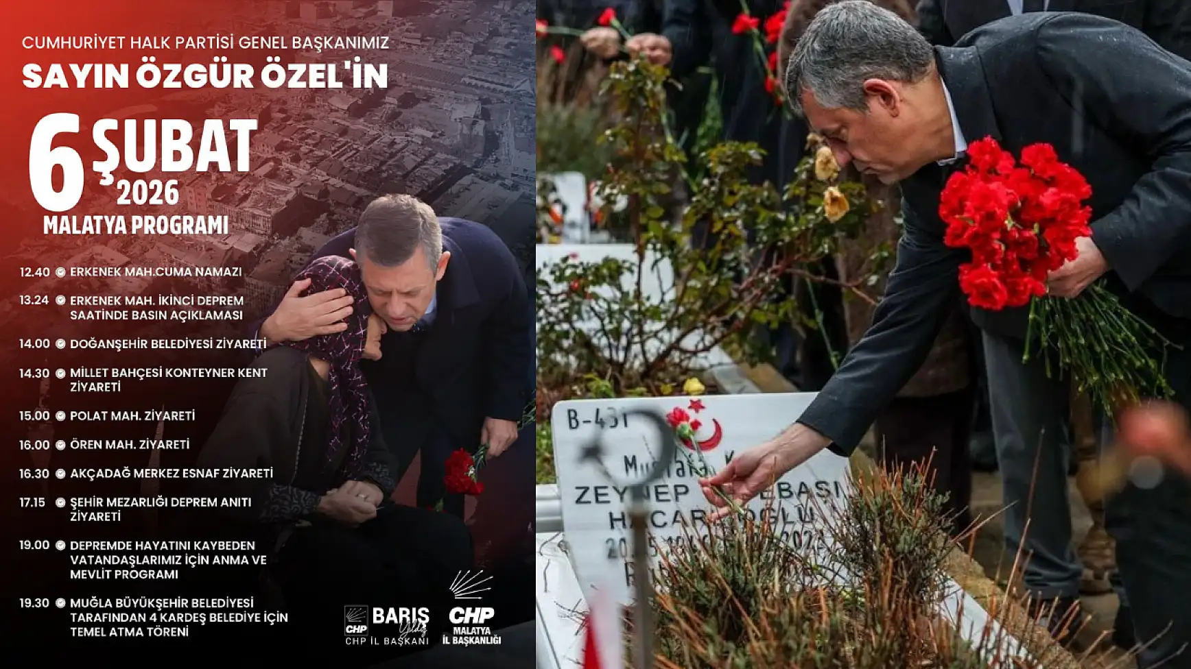 CHP lideri Özel Malatya'da: Depremzedelerle buluşacak, anma programına katılacak