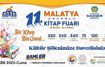 11. Malatya Anadolu Kitap ve Kültür Fuarı Kapılarını Açıyor
