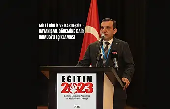 Eğitim 2023 Derneği Genel Başkan Engin Millî Birliğin Anahtarı Eğitimdir
