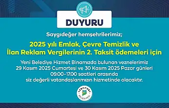 Yeşilyurt Belediye vezneleri, hafta sonu hizmet verecek