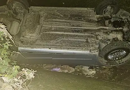 Otomobil Su Kanalına Düştü: 1 Yaralı