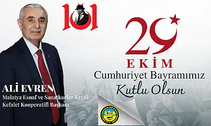 Başkan Ali Evren'den 29 Ekim Cumhuriyet Bayramı Mesajı