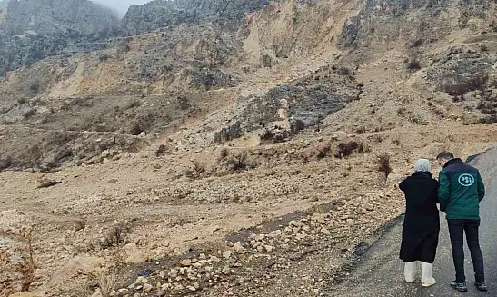 Heyelan bölgesinde inceleme