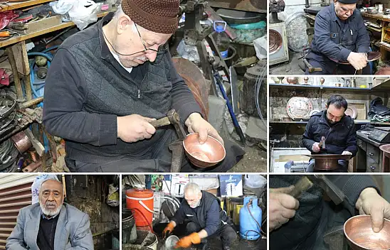 Bakırcılar soğuk havaya rağmen işlerinden vazgeçmiyor