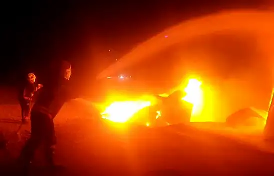 Malatya Battalgazi'de TOKİ Şantiyesinde Korkutan Yangın!