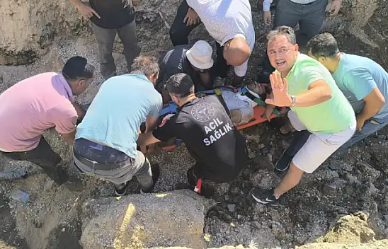 Malatya'da toprak yığınının altında kalan işçi kurtarıldı