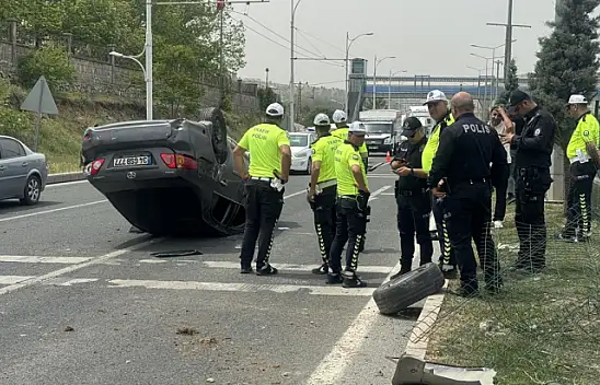 Malatya'daki takla atan otomobilin sürücüsü yaralandı