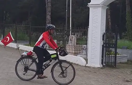 Şehit emniyet müdürü Okkan için Diyarbakır'dan Sakarya'ya pedal çevirdi