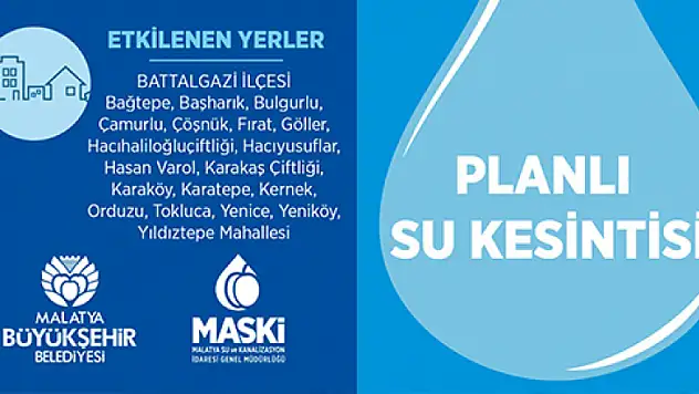 19 Mahallede Su Kesintisi Yaşanacak! Hazırlıklı Olun