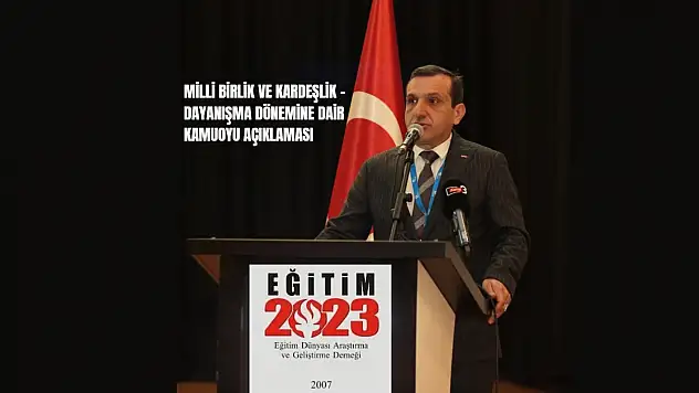 Eğitim 2023 Derneği Genel Başkan Engin Millî Birliğin Anahtarı Eğitimdir