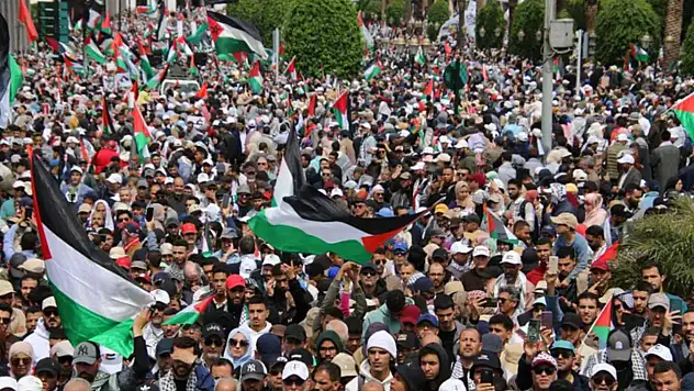 Fas'ta Gazze ablukasına karşı dayanışma eylemi