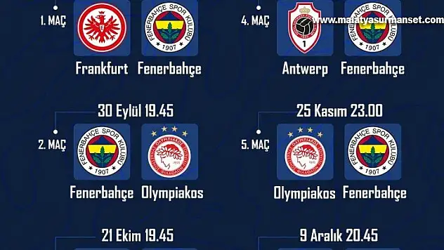 Fenerbahçe'nin UEFA Avrupa Ligi fikstürü belli oldu