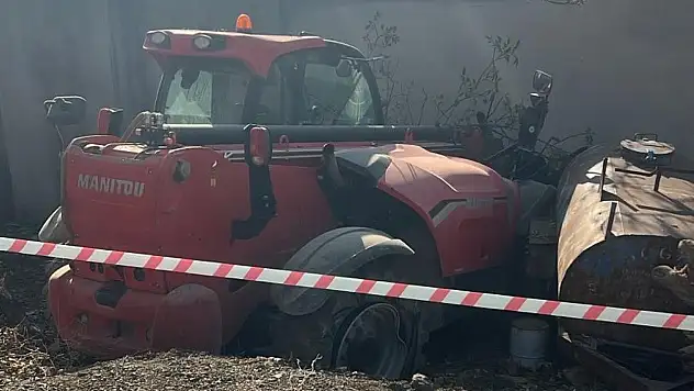 Freni patlayan iş makinesinin çarptığı genç ağır yaralandı