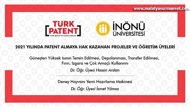 İki bilimsel araştırma projelerine patent