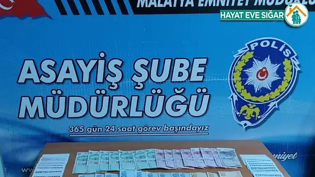 Malatya'da ruhsatsız faaliyet gösteren iş yerine kumar baskını