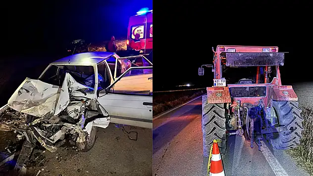 Traktöre çarpan otomobil sürücüsü hayatını kaybetti