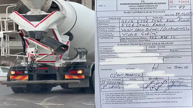 Yola Harç Dökerek İlerleyen Mikser Sınıfta Kaldı 152 Bin TL Ceza