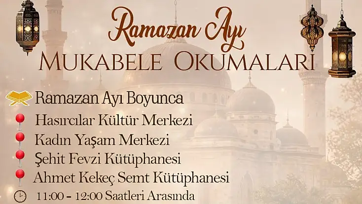 Battalgazi'de Ramazan ayı mukabele okumaları başlıyor