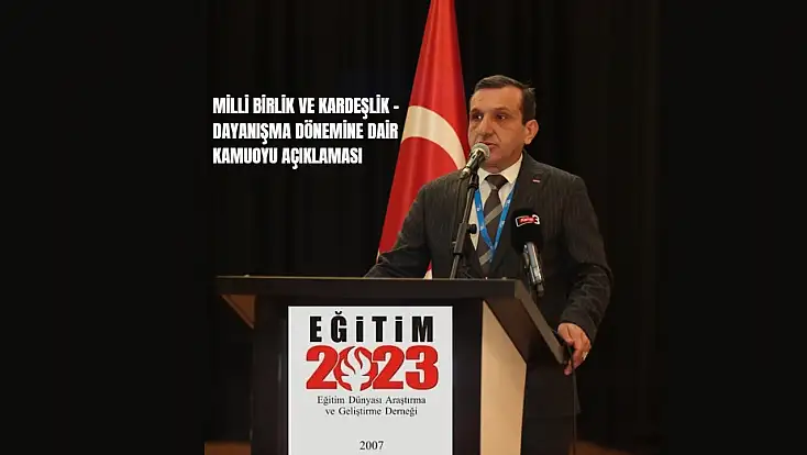 Eğitim 2023 Derneği Genel Başkan Engin Millî Birliğin Anahtarı Eğitimdir