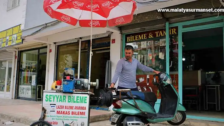 'Çark' kelimesinden yola çıktı, yıllardır kentte seyyar bileycilik yapıyor