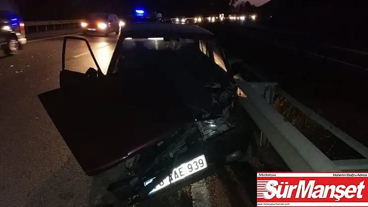 '253 promil' alkollü sürücü bariyere çarptı 2 yaralı