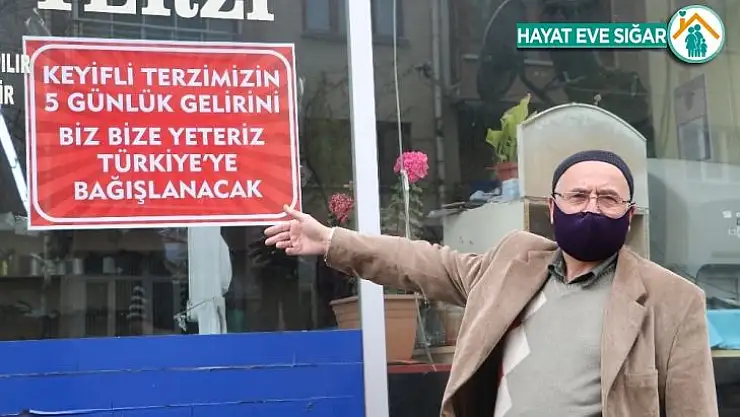64 yaşındaki terzi, 5 günlük gelirini bağışlayacak