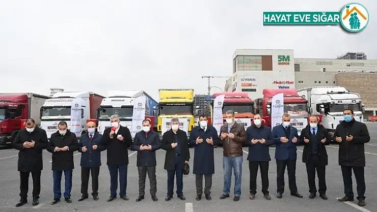 7 tır yardım malzemesi ihtiyaç sahipleri için yola çıktı
