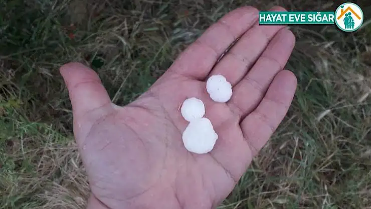 Adıyaman'da badem büyüklüğünde dolu yağışı