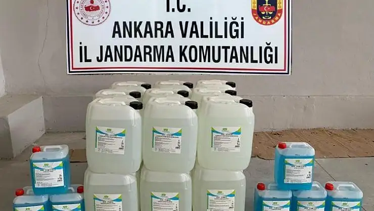 Ankara'da 395 litre kaçak antiseptik dezenfektan ele geçirildi