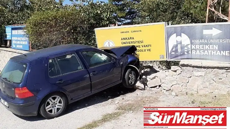 Ankara'da otomobil duvara çarptı: 4 öğretmen yaralı