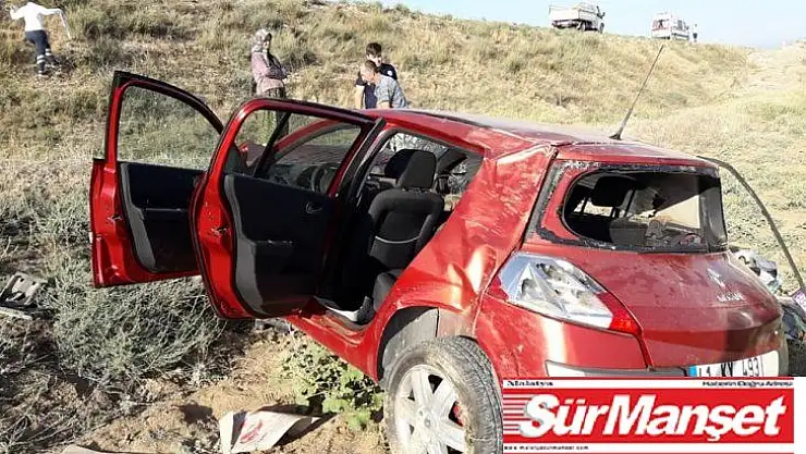 Ankara'da otomobil tarlaya uçtu: 2 yaralı