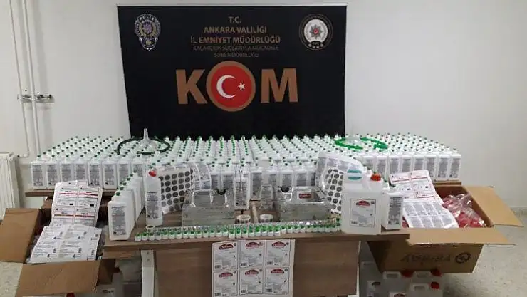 Ankara'da sahte dezenfekte ürünleri üreten çete çökertildi: 4 tutuklama