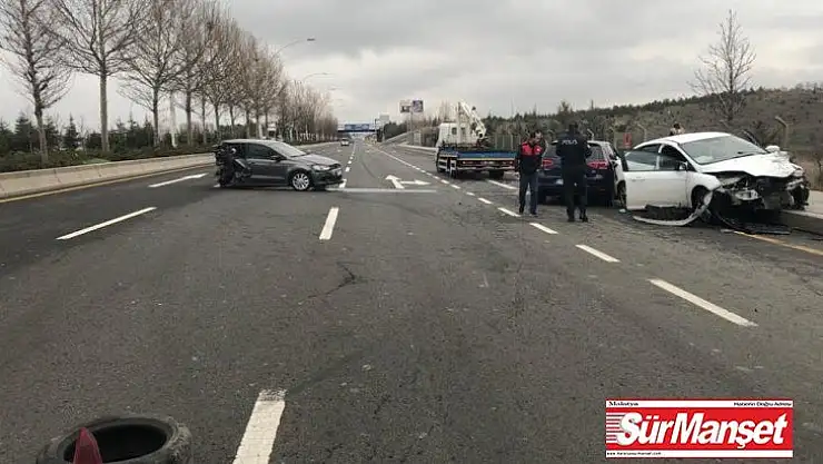 Ankara'da zincirleme trafik kazası: 2 yaralı