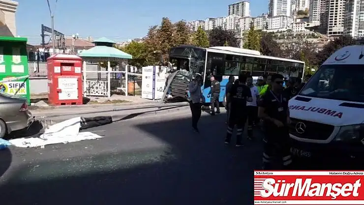 Ankara Mamak'ta özel halk otobüsü, yolcuların bulunduğu durağa girdi. Kazada ölü ve yaralıların olduğu belirtiliyor.
