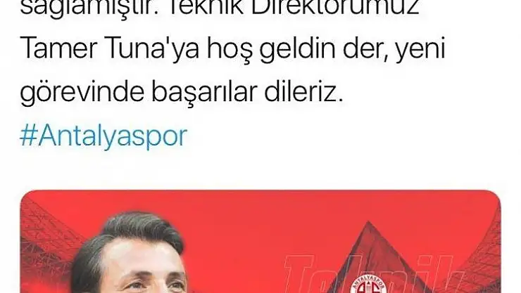 Antalyaspor, Tamer Tunay'ı duyurdu
