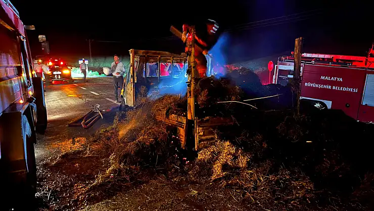 Arguvan'da Seyir Halindeki Pikap Alev Alev Yandı!