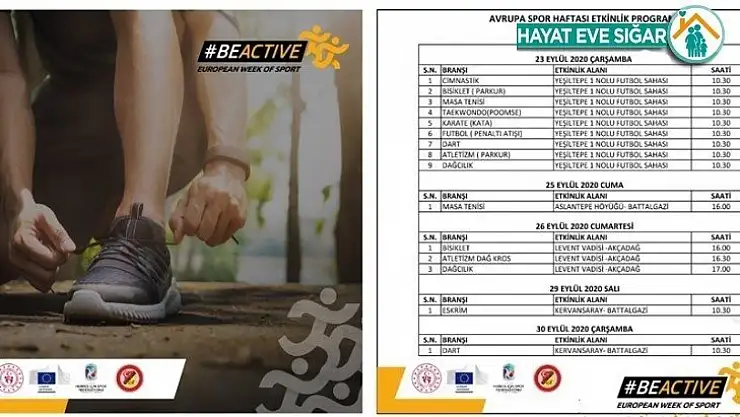 Avrupa Spor Haftası Malatya'da dolu dolu geçecek