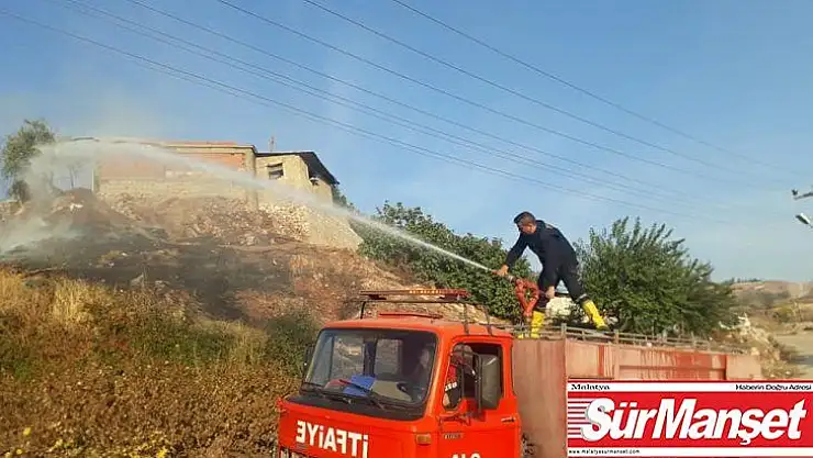 Bahçe yangını evlere sıçramadan söndürüldü