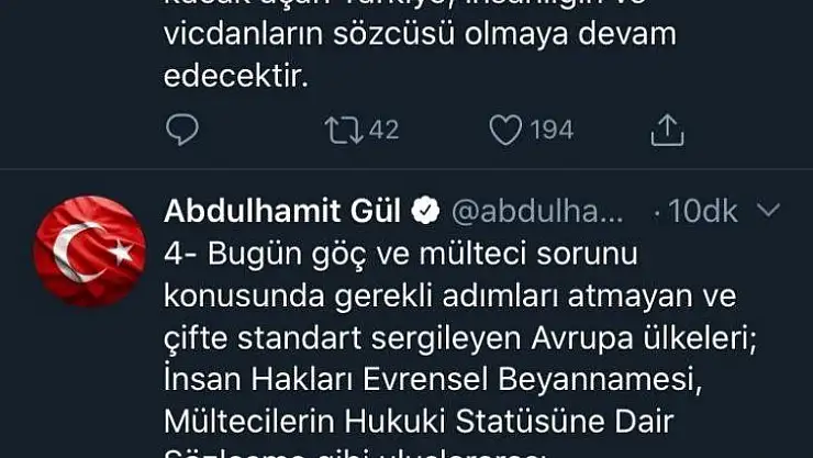 Bakan Gül'den Yunanistan'a 'mülteci' tepkisi