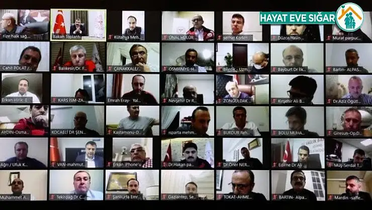 Bakan Koca, il sağlık müdürleri, bakan yardımcıları ve genel müdürlerle telekonferans ile görüştü