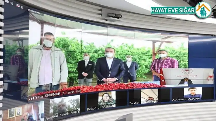 Bakan Pakdemirli video konferansla kiraz hasadına katıldı