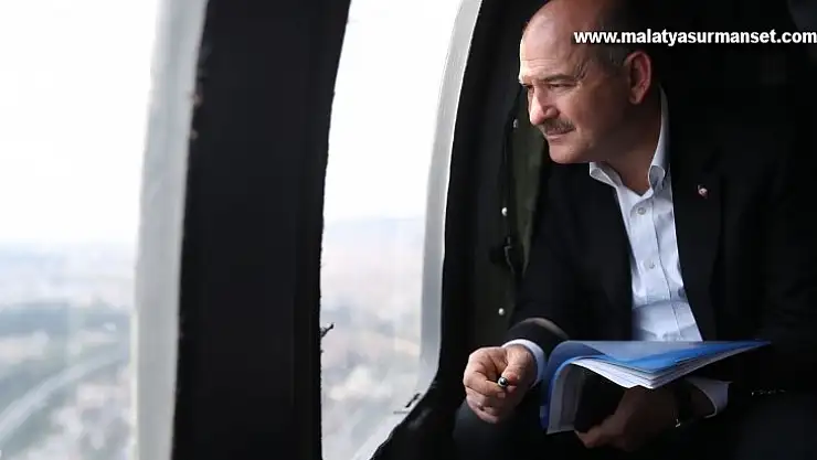 Bakan Soylu, 43 ilin geçiş güzergahında helikopterle trafik denetimi yaptı