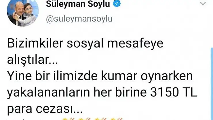 Bakan Soylu'nun paylaştığı o ilde 11 kişiye 34 bin 650 TL ceza kesildi