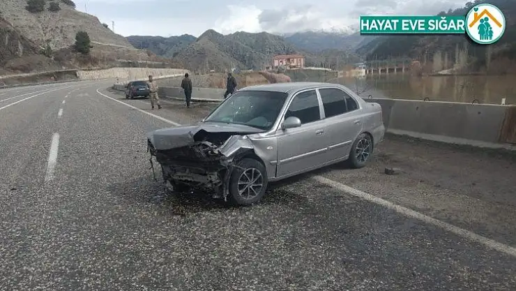Bariyere çarpan otomobilin sürücüsü yaralandı