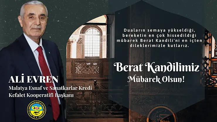 Başkan Ali Evren'den Berat Kandili Mesajı