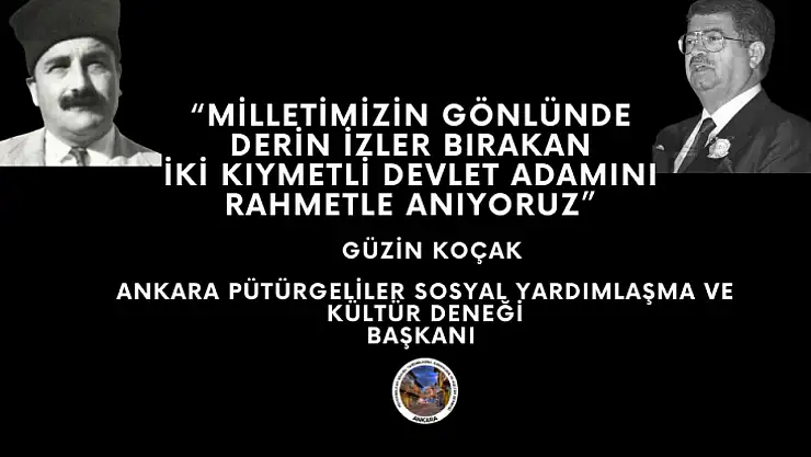 Başkan Koçak'tan Turgut Özal ve Hamido Fedoğlu'nu Anma Mesajı