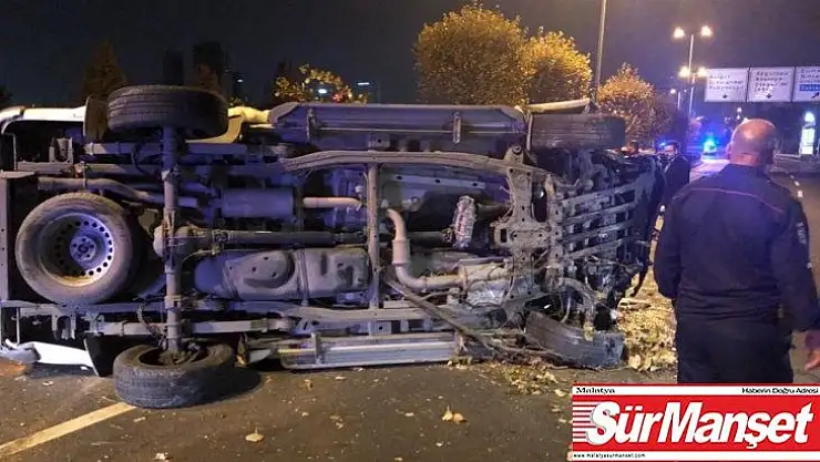 Başkent'te refüje çarpan araç karşı yola uçtu: 1 yaralı