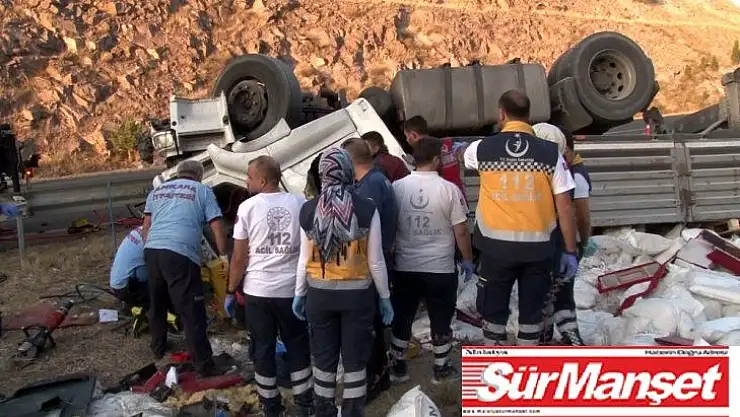 Başkent'te takla atan tırın sürücüsü öldü