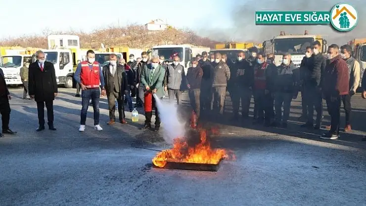 Battalgazi Belediyesi'nden personeline yangın tatbikatı